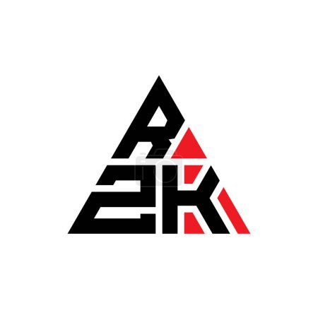Illustration for RZK triangle letter logo design with triangle shape. RZK triangle logo design monogram. RZK triangle vector logo template with red color. RZK triangular logo Simple, Elegant, and Luxurious Logo. - Royalty Free Image