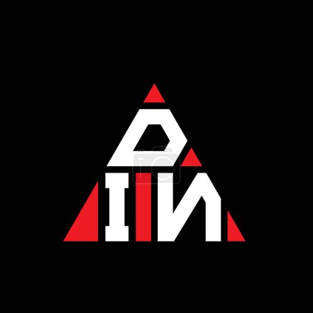 Ilustración de Diseño de logotipo de letra triangular DIN con forma de triángulo. Diseño del logotipo del triángulo DIN monograma. Plantilla de logotipo de vector de triángulo DIN con color rojo. Logotipo triangular DIN Logotipo simple, elegante y lujoso. - Imagen libre de derechos