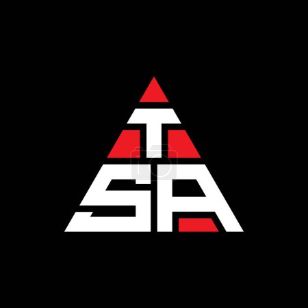 Illustration for TSA triangle letter logo design with triangle shape. TSA triangle logo design monogram. TSA triangle vector logo template with red color. TSA triangular logo Simple, Elegant, and Luxurious Logo. - Royalty Free Image