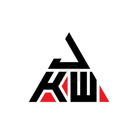 Illustration for JKW triangle letter logo design with triangle shape. JKW triangle logo design monogram. JKW triangle vector logo template with red color. JKW triangular logo Simple, Elegant, and Luxurious Logo. - Royalty Free Image