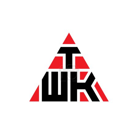 Ilustración de Diseño del logotipo de la letra del triángulo TWK con forma de triángulo. Monograma de diseño del logotipo del triángulo TWK. Plantilla de logotipo de vector de triángulo TWK con color rojo. Logotipo triangular TWK Logotipo simple, elegante y lujoso. - Imagen libre de derechos