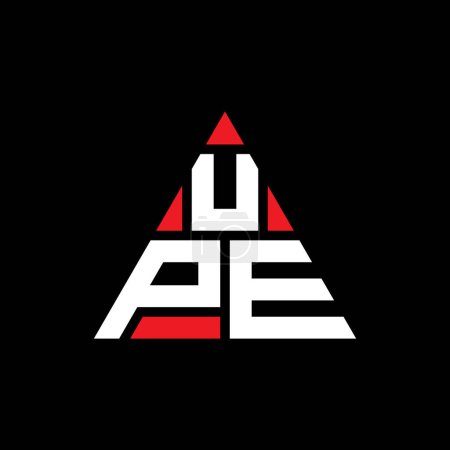 Illustration for UPE triangle letter logo design with triangle shape. UPE triangle logo design monogram. UPE triangle vector logo template with red color. UPE triangular logo Simple, Elegant, and Luxurious Logo. - Royalty Free Image