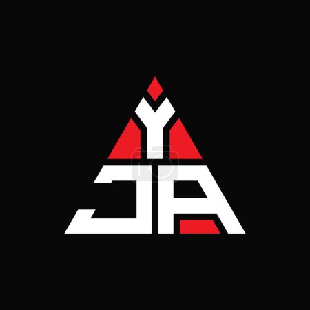Ilustración de Diseño del logotipo de la letra del triángulo YJA con forma de triángulo. Monograma de diseño del logotipo del triángulo YJA. Plantilla de logotipo de vector de triángulo YJA con color rojo. Logotipo triangular YJA Logotipo simple, elegante y lujoso. - Imagen libre de derechos