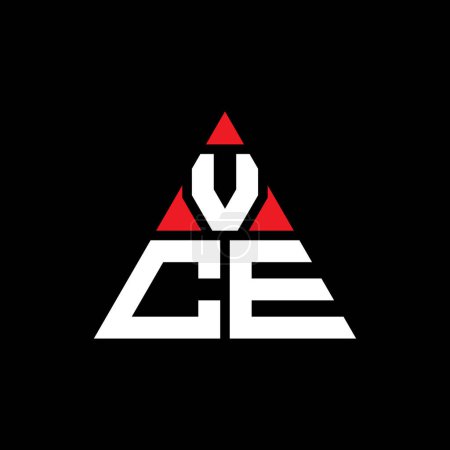 Illustration for VCE triangle letter logo design with triangle shape. VCE triangle logo design monogram. VCE triangle vector logo template with red color. VCE triangular logo Simple, Elegant, and Luxurious Logo. - Royalty Free Image