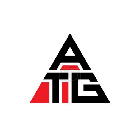 Ilustración de Diseño del logotipo de letra de triángulo ATG con forma de triángulo. Diseño del logotipo del triángulo ATG monograma. Plantilla de logotipo ATG triángulo vector con color rojo. Logo triangular ATG Logotipo simple, elegante y lujoso. - Imagen libre de derechos