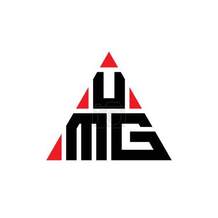 Ilustración de UMG triángulo letra logo diseño con forma de triángulo. UMG diseño del logotipo del triángulo monograma. UMG triángulo vector logotipo plantilla con color rojo. Logo triangular UMG Logotipo simple, elegante y lujoso. - Imagen libre de derechos