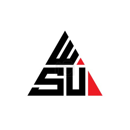 Illustration for WSU triangle letter logo design with triangle shape. WSU triangle logo design monogram. WSU triangle vector logo template with red color. WSU triangular logo Simple, Elegant, and Luxurious Logo. - Royalty Free Image