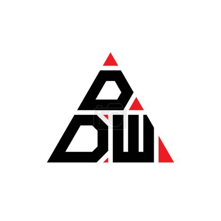 Illustration for DDW triangle letter logo design with triangle shape. DDW triangle logo design monogram. DDW triangle vector logo template with red color. DDW triangular logo Simple, Elegant, and Luxurious Logo. - Royalty Free Image