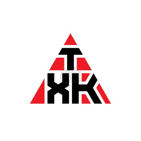 Ilustración de Diseño del logotipo de la letra del triángulo TXK con forma de triángulo. Monograma de diseño del logotipo del triángulo TXK. Plantilla de logotipo de vector triangular TXK con color rojo. Logotipo triangular TXK Logotipo simple, elegante y lujoso. - Imagen libre de derechos