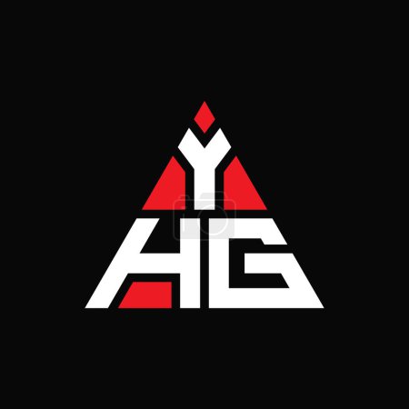 Ilustración de Diseño de logotipo de letra de triángulo YHG con forma de triángulo. Monograma de diseño del logotipo del triángulo YHG. Plantilla de logotipo de vector de triángulo YHG con color rojo. Logotipo triangular YHG Logotipo simple, elegante y lujoso. - Imagen libre de derechos