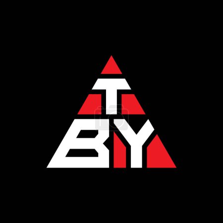 Illustration for TBY triangle letter logo design with triangle shape. TBY triangle logo design monogram. TBY triangle vector logo template with red color. TBY triangular logo Simple, Elegant, and Luxurious Logo. - Royalty Free Image