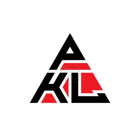 Ilustración de Diseño del logotipo de la letra del triángulo PKL con forma de triángulo. Monograma de diseño del logotipo del triángulo PKL. Plantilla de logotipo de vector de triángulo PKL con color rojo. Logotipo triangular PKL Logotipo simple, elegante y lujoso. - Imagen libre de derechos