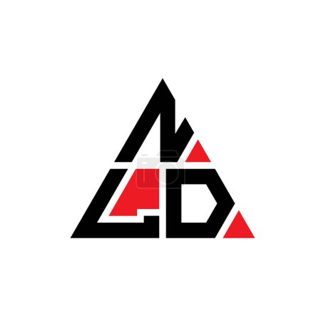 Illustration for NLD triangle letter logo design with triangle shape. NLD triangle logo design monogram. NLD triangle vector logo template with red color. NLD triangular logo Simple, Elegant, and Luxurious Logo. - Royalty Free Image