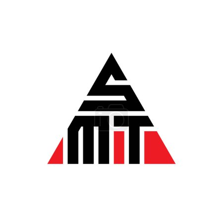 Téléchargez les illustrations : SMT triangle lettre logo design avec forme de triangle. SMT logo triangle design monogramme. Modèle de logo vectoriel triangle SMT avec couleur rouge. Logo triangulaire SMT Logo simple, élégant et luxueux. - en licence libre de droit