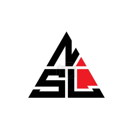 Illustration for NSL triangle letter logo design with triangle shape. NSL triangle logo design monogram. NSL triangle vector logo template with red color. NSL triangular logo Simple, Elegant, and Luxurious Logo. - Royalty Free Image