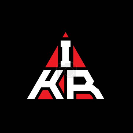Illustration for IKR triangle letter logo design with triangle shape. IKR triangle logo design monogram. IKR triangle vector logo template with red color. IKR triangular logo Simple, Elegant, and Luxurious Logo. - Royalty Free Image