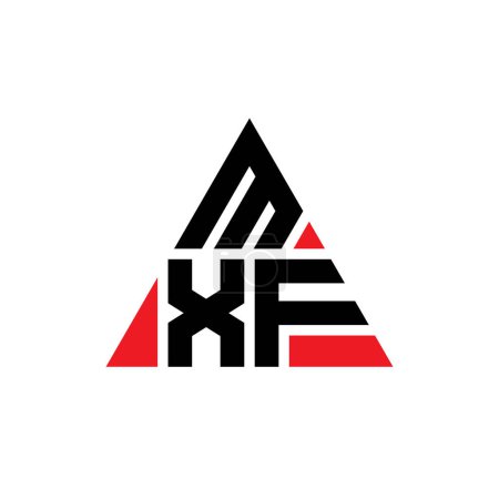 Ilustración de Diseño del logotipo de la letra del triángulo MXF con forma de triángulo. Monograma de diseño del logotipo del triángulo MXF. Plantilla de logotipo de vector de triángulo MXF con color rojo. Logotipo triangular MXF Logotipo simple, elegante y lujoso. - Imagen libre de derechos