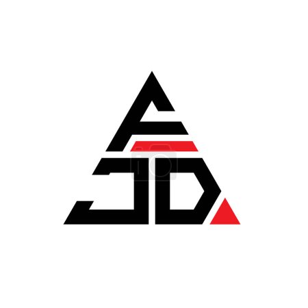 Ilustración de Diseño del logotipo de la letra del triángulo FJD con forma de triángulo. Monograma de diseño del logotipo del triángulo FJD. Plantilla de logotipo de vector de triángulo FJD con color rojo. Logotipo triangular FJD Logotipo simple, elegante y lujoso. - Imagen libre de derechos