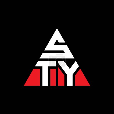 Illustration for STY triangle letter logo design with triangle shape. STY triangle logo design monogram. STY triangle vector logo template with red color. STY triangular logo Simple, Elegant, and Luxurious Logo. - Royalty Free Image