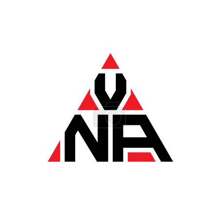 Illustration for VNA triangle letter logo design with triangle shape. VNA triangle logo design monogram. VNA triangle vector logo template with red color. VNA triangular logo Simple, Elegant, and Luxurious Logo. - Royalty Free Image