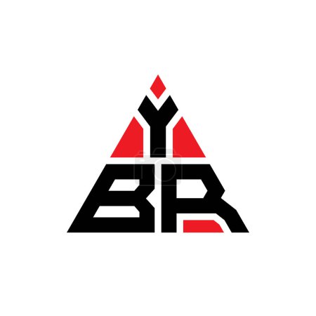 Illustration for YBR triangle letter logo design with triangle shape. YBR triangle logo design monogram. YBR triangle vector logo template with red color. YBR triangular logo Simple, Elegant, and Luxurious Logo. - Royalty Free Image
