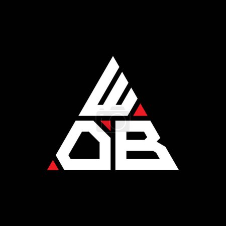 Téléchargez les illustrations : WOB triangle lettre logo design avec forme de triangle. WOB logo triangle design monogramme. Modèle de logo vectoriel triangle WOB avec couleur rouge. Logo triangulaire WOB Logo simple, élégant et luxueux. - en licence libre de droit