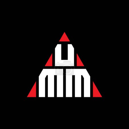Ilustración de Diseño del logotipo de la letra del triángulo UMM con forma de triángulo. Diseño del logotipo del triángulo UMM monograma. Plantilla de logotipo de vector de triángulo UMM con color rojo. Logotipo triangular UMM Logotipo simple, elegante y lujoso. - Imagen libre de derechos