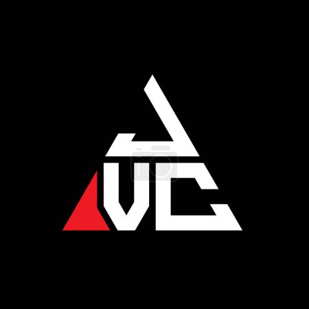 Ilustración de Diseño del logotipo de la letra del triángulo JVC con forma de triángulo. Monograma de diseño del logotipo del triángulo JVC. Plantilla de logotipo de vector de triángulo JVC con color rojo. Logotipo triangular JVC Logotipo simple, elegante y lujoso. - Imagen libre de derechos