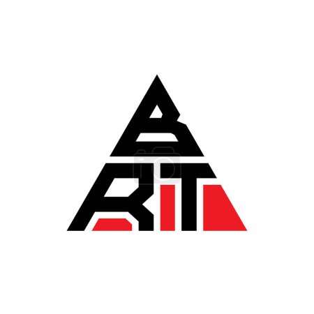 Illustration for BRT triangle letter logo design with triangle shape. BRT triangle logo design monogram. BRT triangle vector logo template with red color. BRT triangular logo Simple, Elegant, and Luxurious Logo. - Royalty Free Image