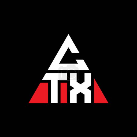 Ilustración de Diseño del logotipo de la letra del triángulo CTX con forma de triángulo. Diseño del logotipo del triángulo CTX monograma. Plantilla de logotipo de vector de triángulo CTX con color rojo. Logo triangular CTX Logotipo simple, elegante y lujoso. - Imagen libre de derechos