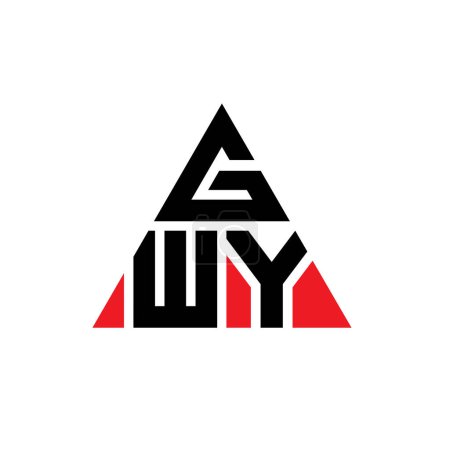 Ilustración de Diseño del logotipo de la letra del triángulo GWY con forma de triángulo. Monograma de diseño del logotipo del triángulo GWY. Plantilla de logotipo de vector de triángulo GWY con color rojo. Logotipo triangular GWY Logotipo simple, elegante y lujoso. - Imagen libre de derechos