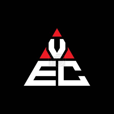 Téléchargez les illustrations : VEC triangle lettre logo design avec forme de triangle. VEC triangle logo design monogramme. Modèle de logo vectoriel triangle VEC avec couleur rouge. Logo triangulaire VEC Logo simple, élégant et luxueux. - en licence libre de droit