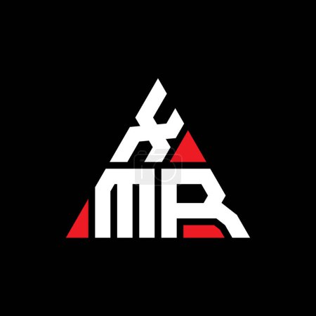 Illustration for XMR triangle letter logo design with triangle shape. XMR triangle logo design monogram. XMR triangle vector logo template with red color. XMR triangular logo Simple, Elegant, and Luxurious Logo. - Royalty Free Image