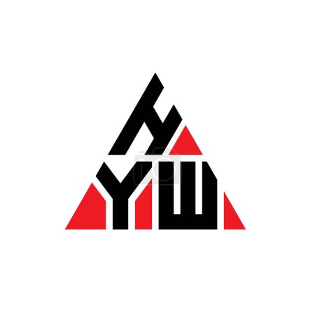 Illustration for HYW triangle letter logo design with triangle shape. HYW triangle logo design monogram. HYW triangle vector logo template with red color. HYW triangular logo Simple, Elegant, and Luxurious Logo. - Royalty Free Image