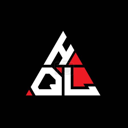 Illustration for HQL triangle letter logo design with triangle shape. HQL triangle logo design monogram. HQL triangle vector logo template with red color. HQL triangular logo Simple, Elegant, and Luxurious Logo. - Royalty Free Image
