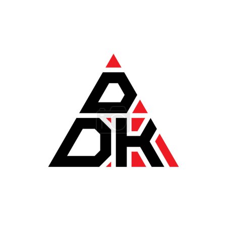 Illustration for DDK triangle letter logo design with triangle shape. DDK triangle logo design monogram. DDK triangle vector logo template with red color. DDK triangular logo Simple, Elegant, and Luxurious Logo. - Royalty Free Image
