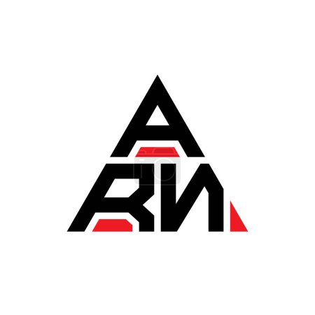 Illustration for ARN triangle letter logo design with triangle shape. ARN triangle logo design monogram. ARN triangle vector logo template with red color. ARN triangular logo Simple, Elegant, and Luxurious Logo. - Royalty Free Image