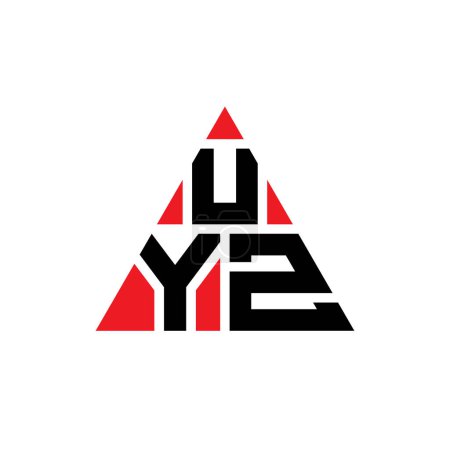 Ilustración de Diseño del logotipo de la letra triangular UYZ con forma de triángulo. Monograma de diseño del logotipo del triángulo UYZ. Plantilla de logotipo de vector de triángulo UYZ con color rojo. Logotipo triangular UYZ Logotipo simple, elegante y lujoso. - Imagen libre de derechos