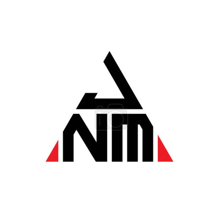 Illustration for JNM triangle letter logo design with triangle shape. JNM triangle logo design monogram. JNM triangle vector logo template with red color. JNM triangular logo Simple, Elegant, and Luxurious Logo. - Royalty Free Image