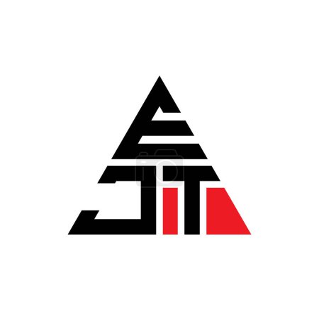 Ilustración de Diseño del logotipo de la letra del triángulo EJT con forma de triángulo. Monograma de diseño del logotipo del triángulo EJT. Plantilla de logotipo de vector de triángulo EJT con color rojo. Logotipo triangular EJT Logotipo simple, elegante y lujoso. - Imagen libre de derechos