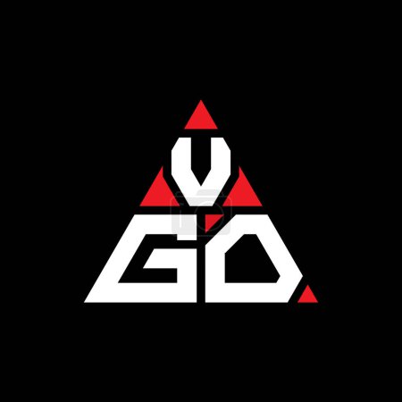 Ilustración de Diseño del logotipo de la letra del triángulo VGO con forma de triángulo. Diseño del logotipo del triángulo VGO monograma. Plantilla de logotipo de vector de triángulo VGO con color rojo. Logotipo triangular VGO Logotipo simple, elegante y lujoso. - Imagen libre de derechos