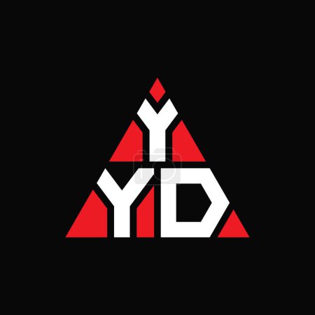Illustration for YYD triangle letter logo design with triangle shape. YYD triangle logo design monogram. YYD triangle vector logo template with red color. YYD triangular logo Simple, Elegant, and Luxurious Logo. - Royalty Free Image