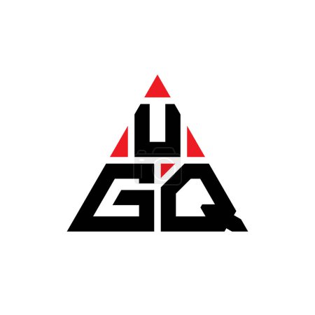 Illustration for UGQ triangle letter logo design with triangle shape. UGQ triangle logo design monogram. UGQ triangle vector logo template with red color. UGQ triangular logo Simple, Elegant, and Luxurious Logo. - Royalty Free Image