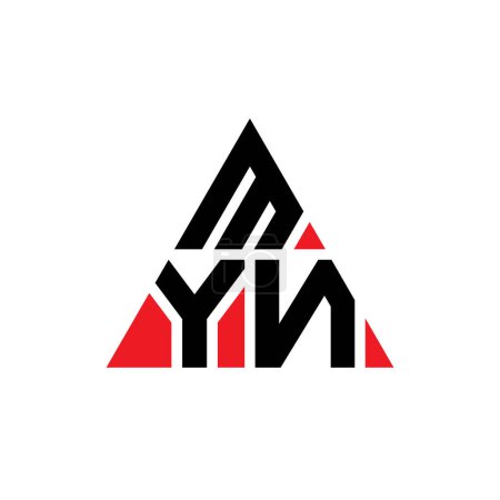 Ilustración de Diseño del logotipo de la letra del triángulo MYN con forma de triángulo. Monograma de diseño del logotipo del triángulo MYN. Plantilla de logotipo de vector de triángulo MYN con color rojo. Logotipo triangular MYN Logotipo simple, elegante y lujoso. - Imagen libre de derechos