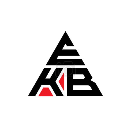 Illustration for EKB triangle letter logo design with triangle shape. EKB triangle logo design monogram. EKB triangle vector logo template with red color. EKB triangular logo Simple, Elegant, and Luxurious Logo. - Royalty Free Image