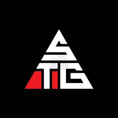 Ilustración de Diseño del logotipo de letra de triángulo STG con forma de triángulo. Diseño del logotipo del triángulo STG monograma. Plantilla de logotipo de vector de triángulo STG con color rojo. Logo triangular STG Logotipo simple, elegante y lujoso. - Imagen libre de derechos