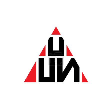 Ilustración de Diseño del logotipo de la letra del triángulo UUN con forma de triángulo. Monograma de diseño del logotipo del triángulo UUN. Plantilla de logotipo de vector de triángulo UUN con color rojo. Logotipo triangular de UUN Logotipo simple, elegante y lujoso. - Imagen libre de derechos