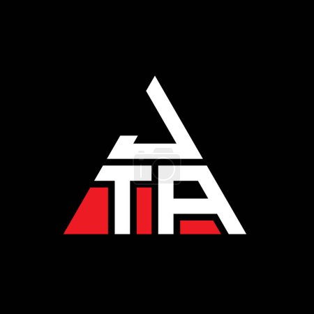 Illustration for JTA triangle letter logo design with triangle shape. JTA triangle logo design monogram. JTA triangle vector logo template with red color. JTA triangular logo Simple, Elegant, and Luxurious Logo. - Royalty Free Image