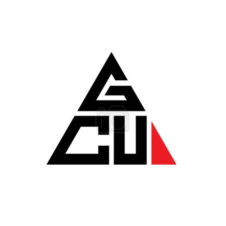 Ilustración de Diseño del logotipo de la letra del triángulo GCU con forma de triángulo. Monograma de diseño del logotipo del triángulo GCU. Plantilla de logotipo de vector de triángulo GCU con color rojo. Logo triangular de GCU Logotipo simple, elegante y lujoso. - Imagen libre de derechos
