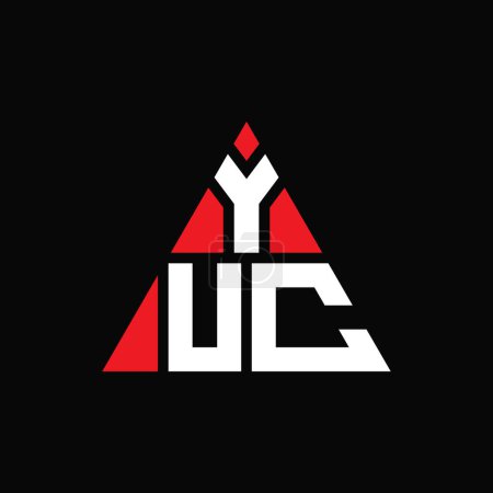 Ilustración de Diseño del logotipo de la letra del triángulo YUC con forma de triángulo. Monograma de diseño del logotipo del triángulo de YUC. Plantilla de logotipo de vector de triángulo YUC con color rojo. Logotipo triangular de YUC Logotipo simple, elegante y lujoso. - Imagen libre de derechos